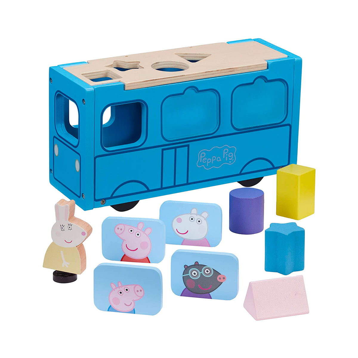 Деревянный игровой набор-сортер Peppa - Школьный автобус Пеппы Деревянный игровой набор-сортер Peppa - Школьный автобус Пеппы