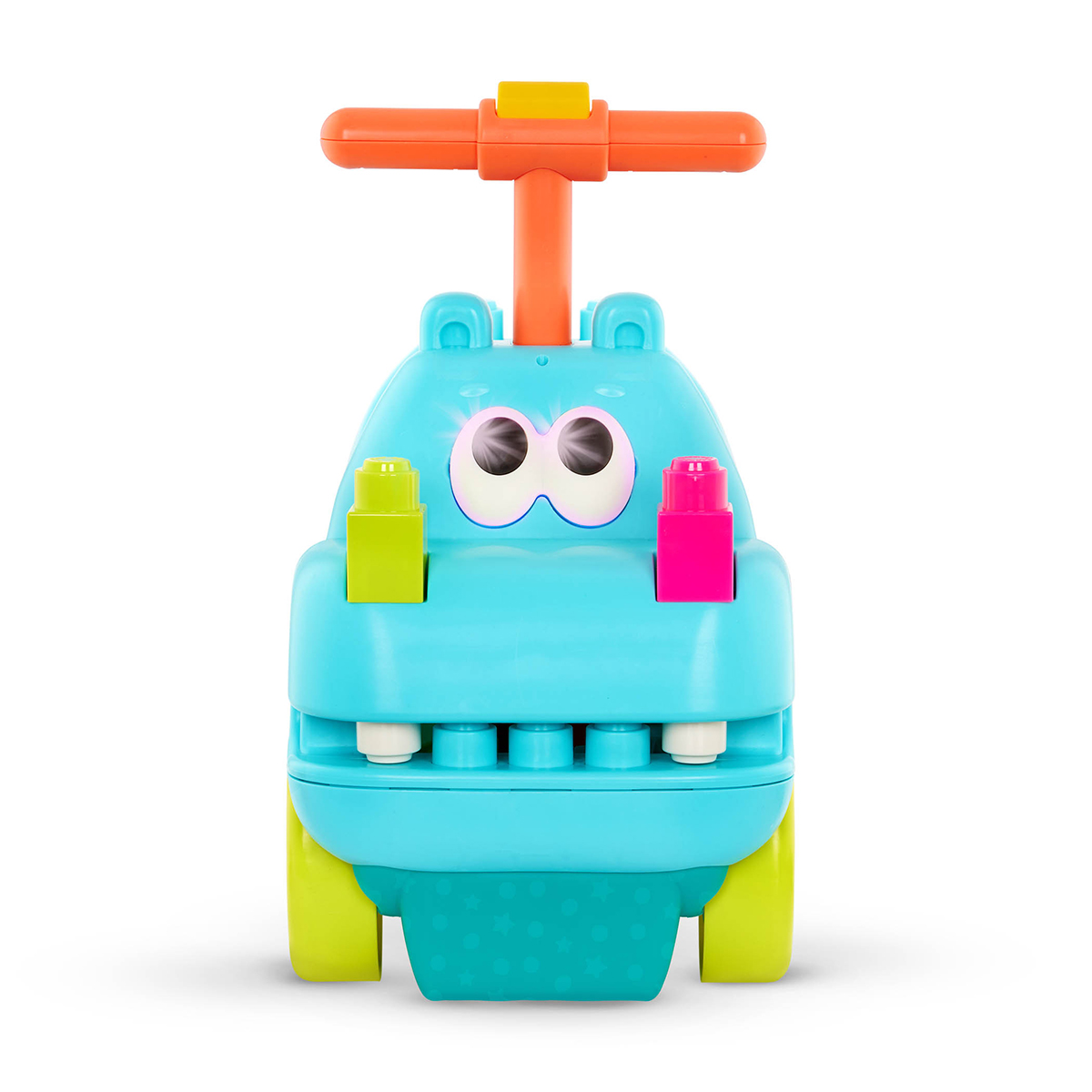 Battat Ride-on Toy with Building Blocks – Hippo Sunny