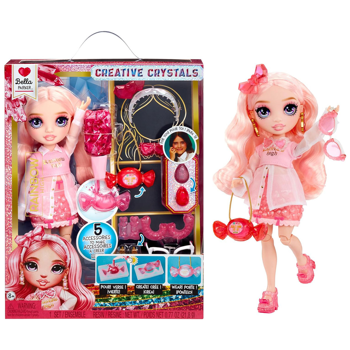Игровой набор с куклой Rainbow High серии Creative Crystals - Белла