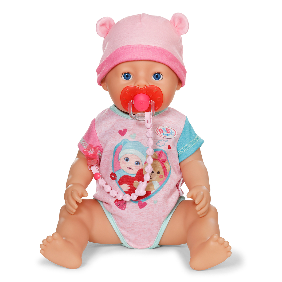 Пустышка для куклы Baby Born на клипсе (розовая)