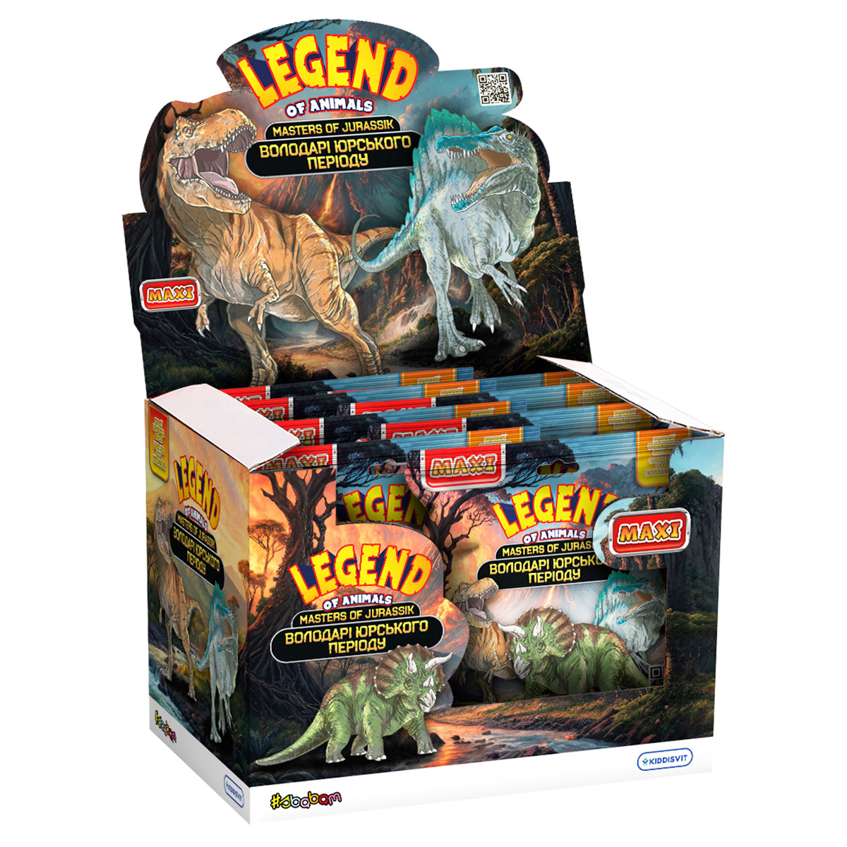 Display of stretch toys of Legend of animals series Maxi - Jurassic Lords (12 pcs.)