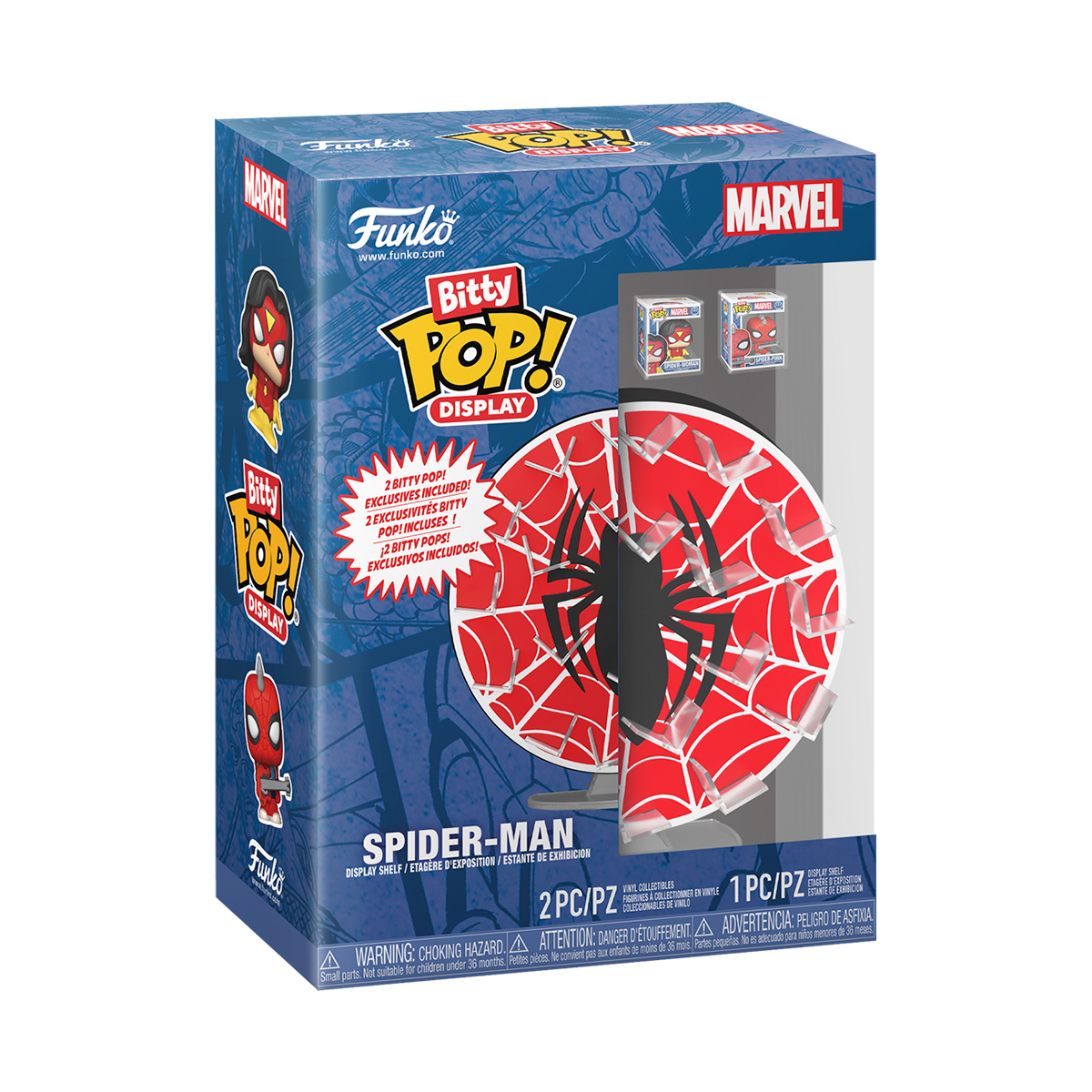 Bitty POP! Marvel Series Spider-Man Collectible Display (2-Piece Figure, Display)