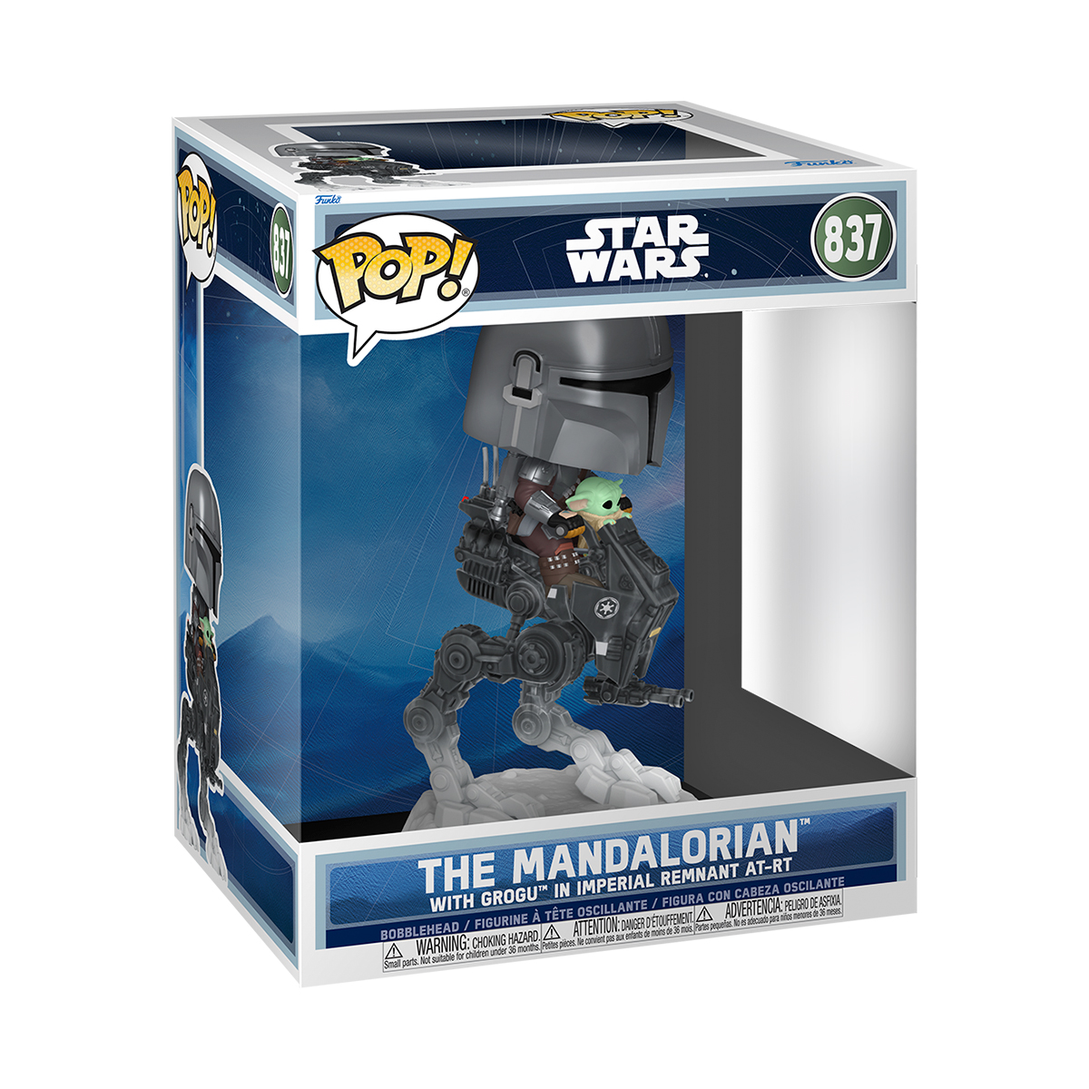 Игровая фигурка Funko POP! Rides of the Mandalorian and Grogu series - Mando with Grogu on an all-terrain vehicle