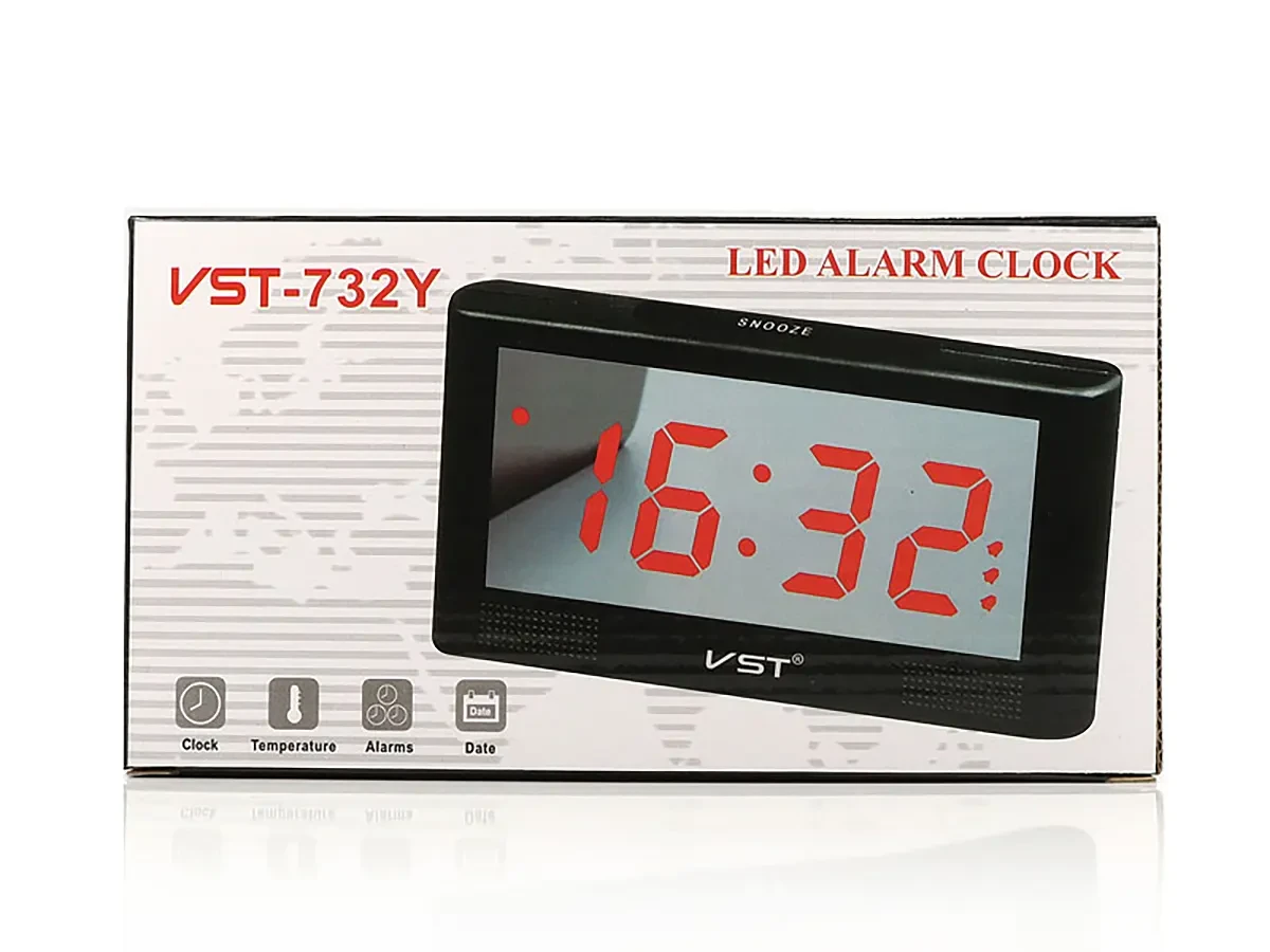 Electronic desk clock green VST-732Y