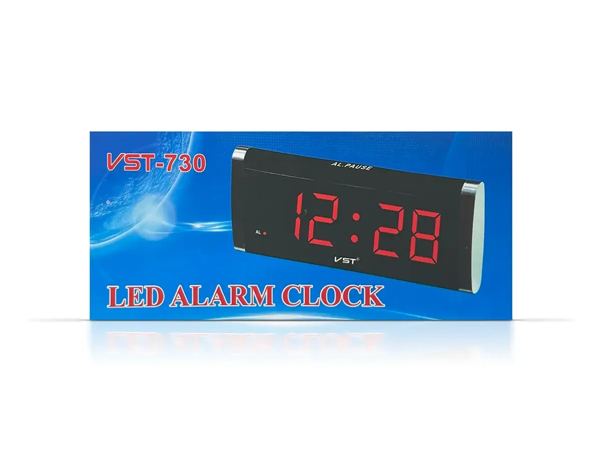 Electronic desk clock red VST-730