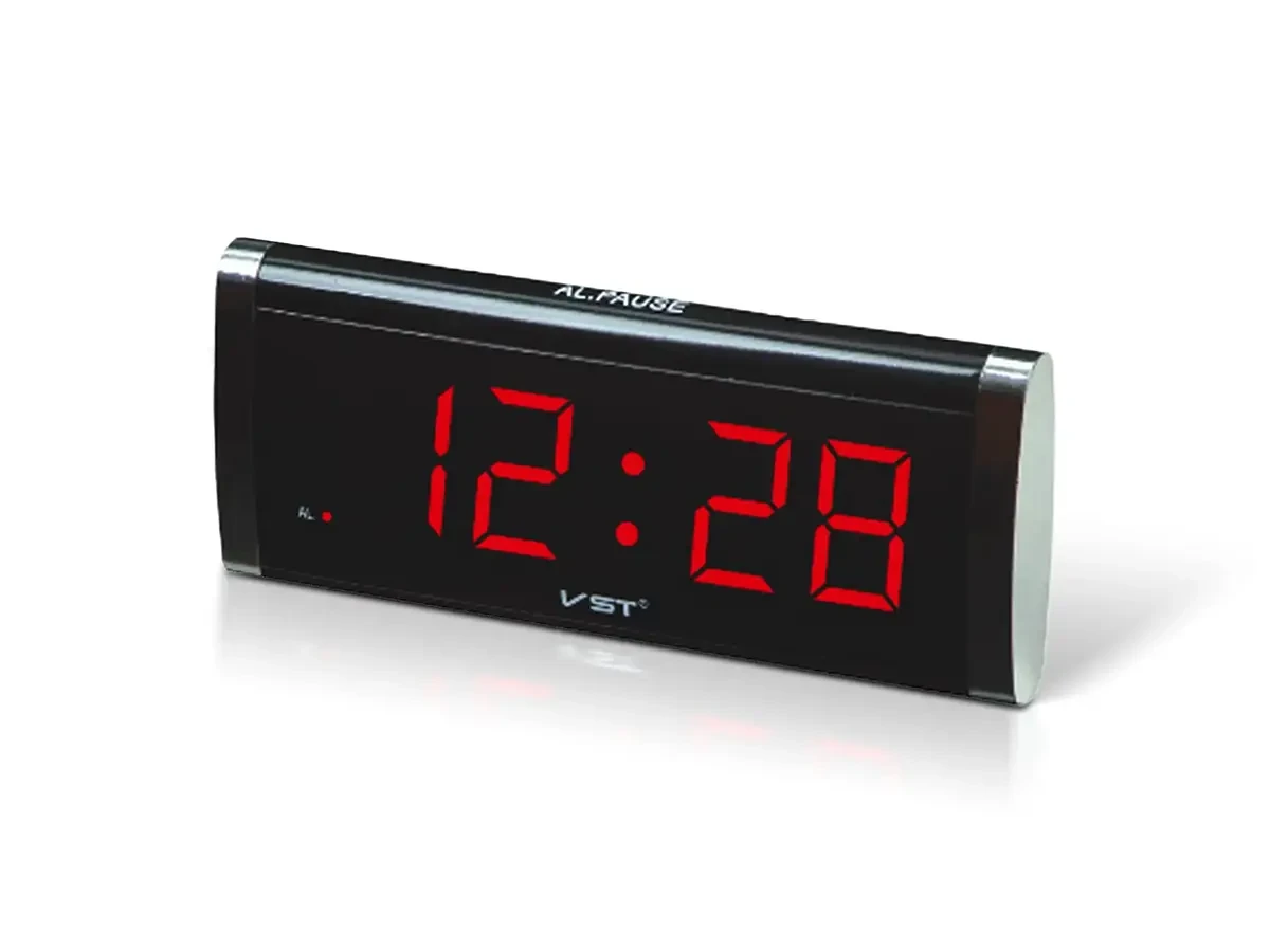 Electronic desk clock red VST-730