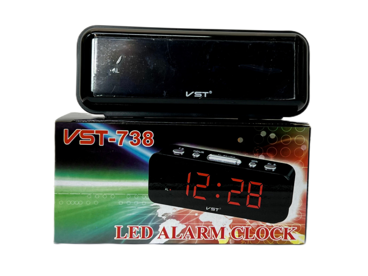 Часы электронные настольные красные VST-738