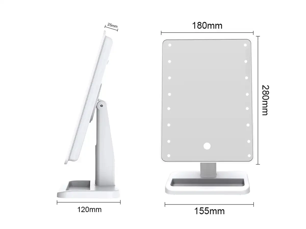 Зеркало косметическое настольное с LED подсветкой 22led 00032 8689