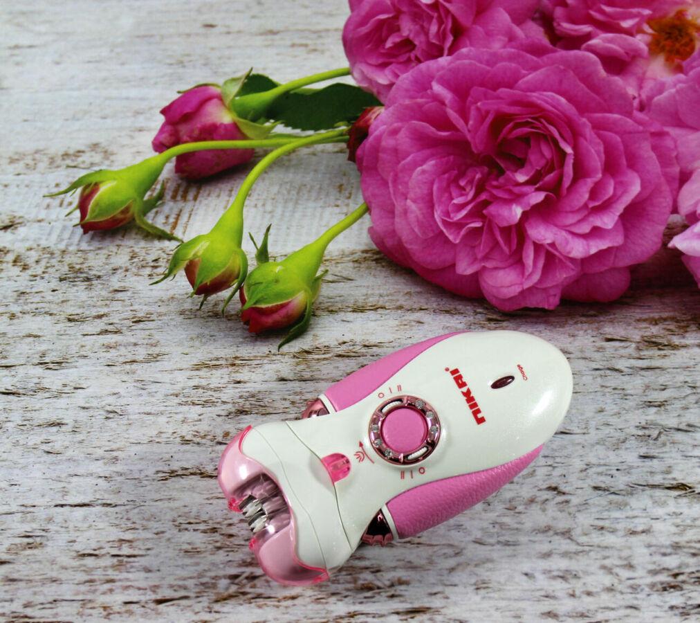Nikai 7698 3 in 1 women's epilator with 3 interchangeable attachments and flashlight