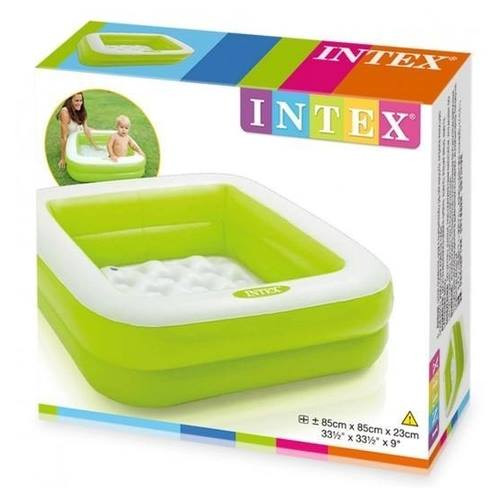 Дитячий басейн Intex 57100 надувне дно, 85х85х23 см Зелений