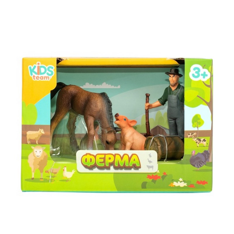 Children's toy set "Farm" Q9899-T1_3 horse, pig, farmer