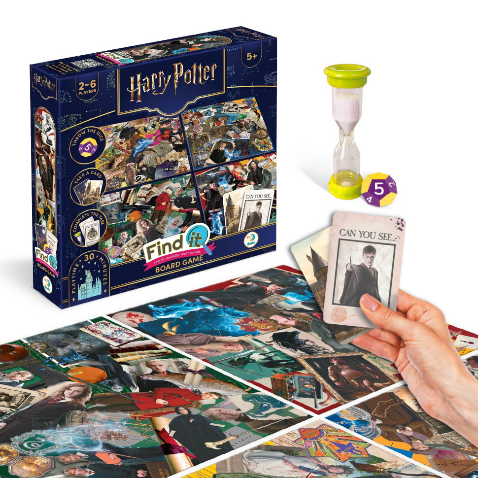 Детская настольная игра "Find it: Harry Potter" 200585 4 двухсторонних поля 80 игровых карт 2-6 игроков Детская настольная игра "Find it: Harry Potter" 200585 4 двухсторонних поля 80 игровых карт 2-6 игроков
