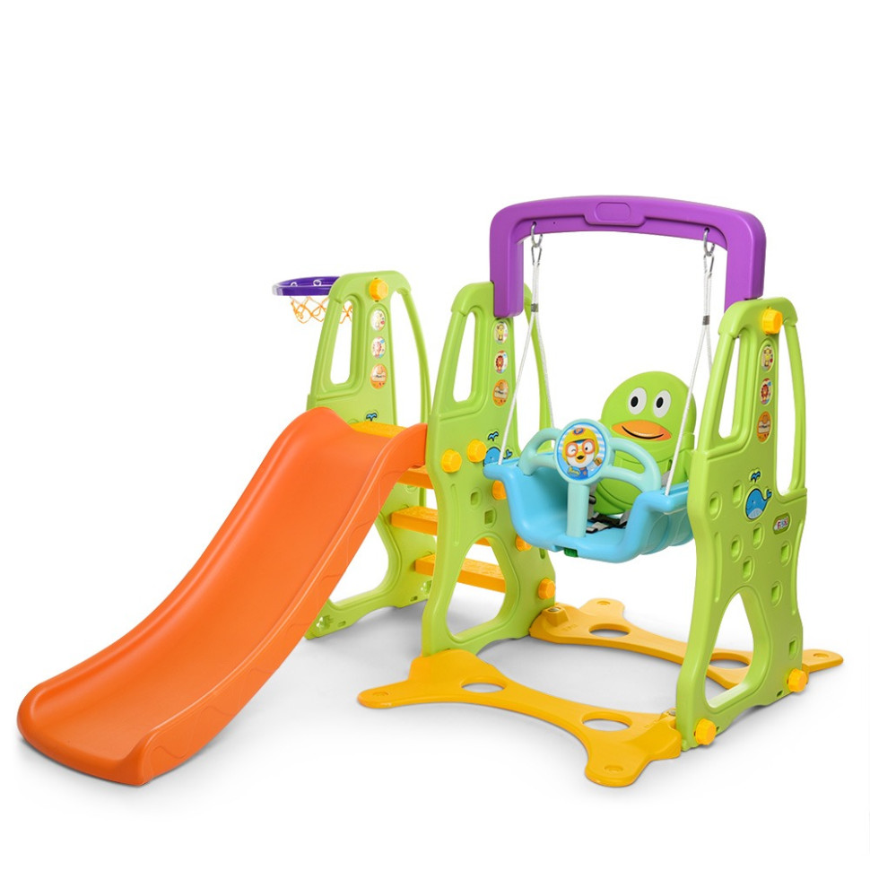 Children's swing slide HF-H002 plastic, with basketball hoop