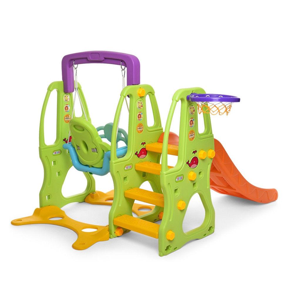 Children's swing slide HF-H002 plastic, with basketball hoop