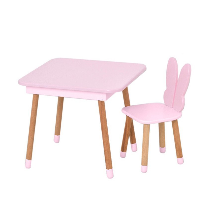 Table with chair "Butterfly" 10-025R-BOX with drawer, pink