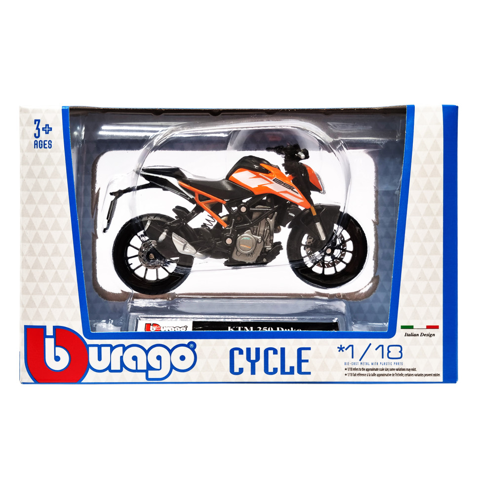 Дитяча модель мотоцикла "KTM 250 Duke" Bburago 18-51030-4 масштаб 1:18