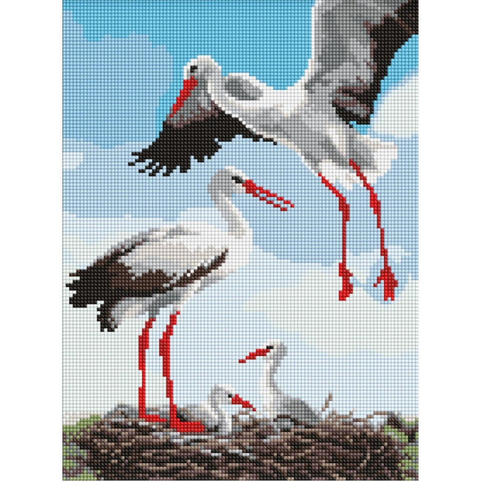 Алмазна мозаїка «Сімейство лелек» AMO8063, 30x40 см