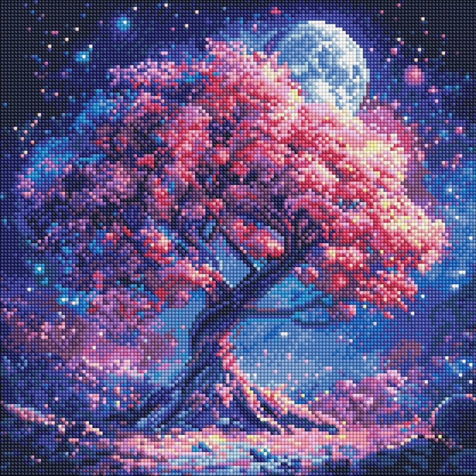 Алмазна мозаїка "Силует дерева" ©art_selena_ua AMO8214, 40х40