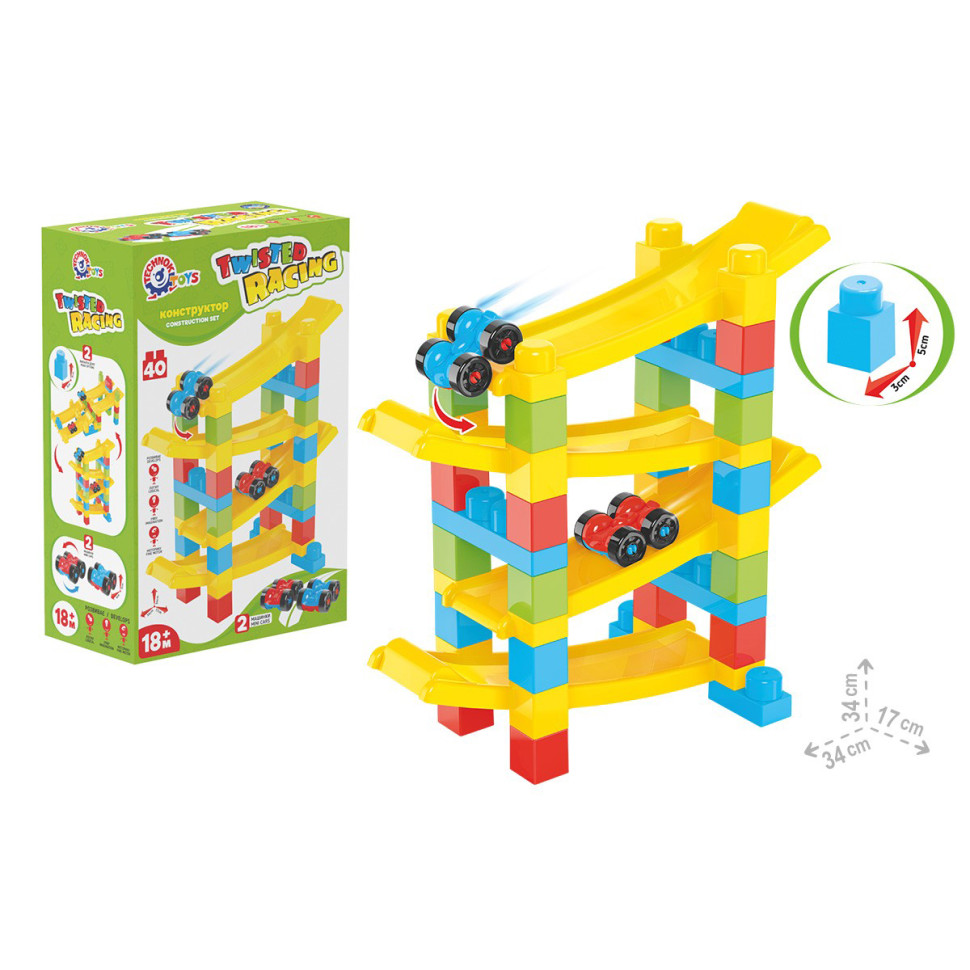 Children's Construction Set "Twisted Races" 9581TXK with cars
