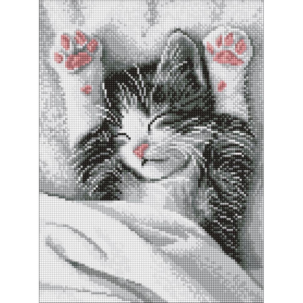 Алмазная мозаика "Мурлыкающее утро" ©art_selena_ua AMO20204, 30х40 см