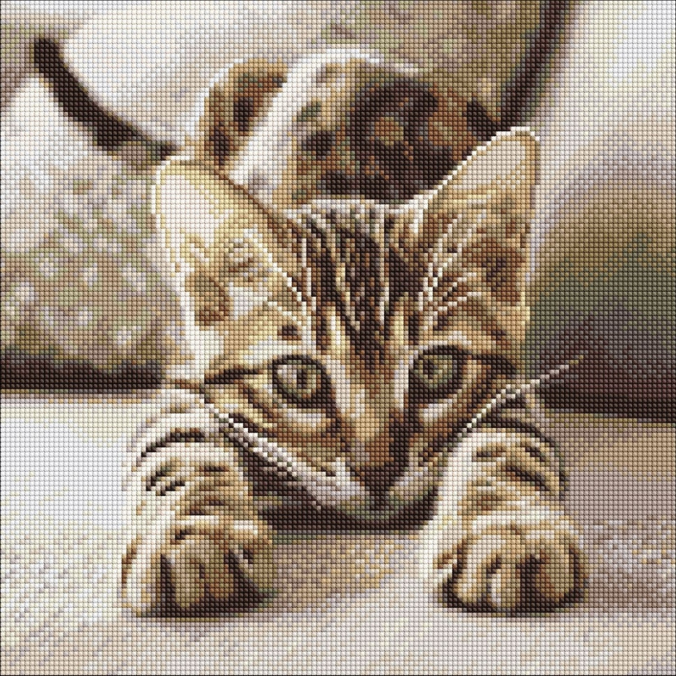 Алмазная мозаика "Игривый котенок" ©art_selena_ua AMO20280, 40х40 см