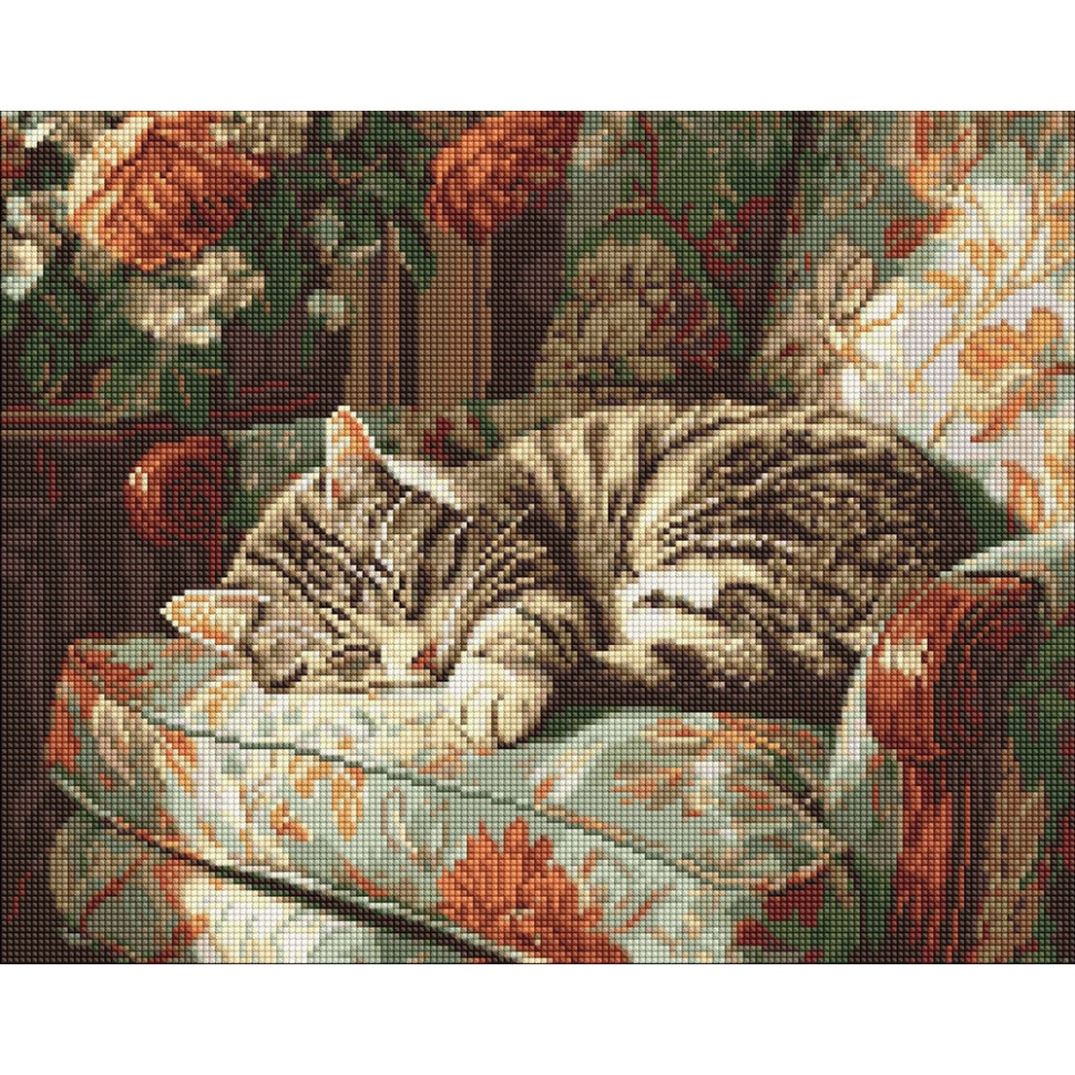 Алмазная мозаика "Мурлыкающие сны" ©art_selena_ua AMO20297, 40х50 см