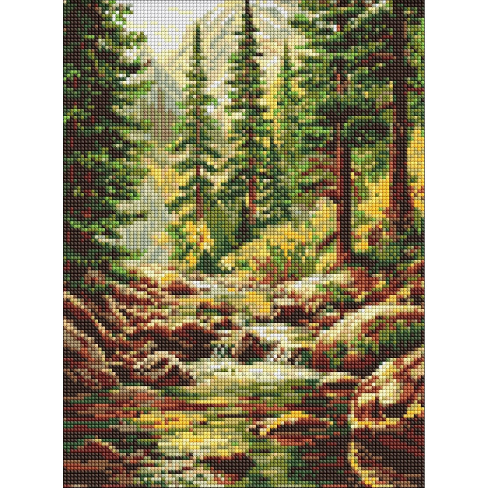 Алмазная мозаика "Ручей посреди леса" ©art_selena_ua AMO20328, 30х40 см