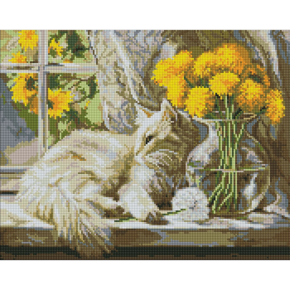 Алмазна мозаїка "Мурликаюче сонце" ©art_selena_ua AMO20469, 40х50 см