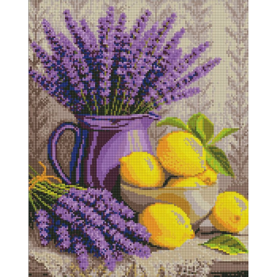 Алмазна мозаїка "Лаванда і лимони" ©art_selena_ua AMO20486, 40х50 см