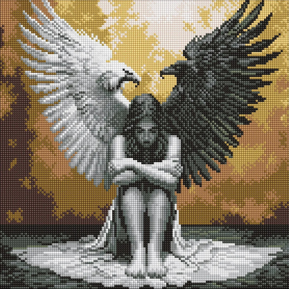Алмазна мозаїка «Дві сторони душі» AMO8199, 40×40 см