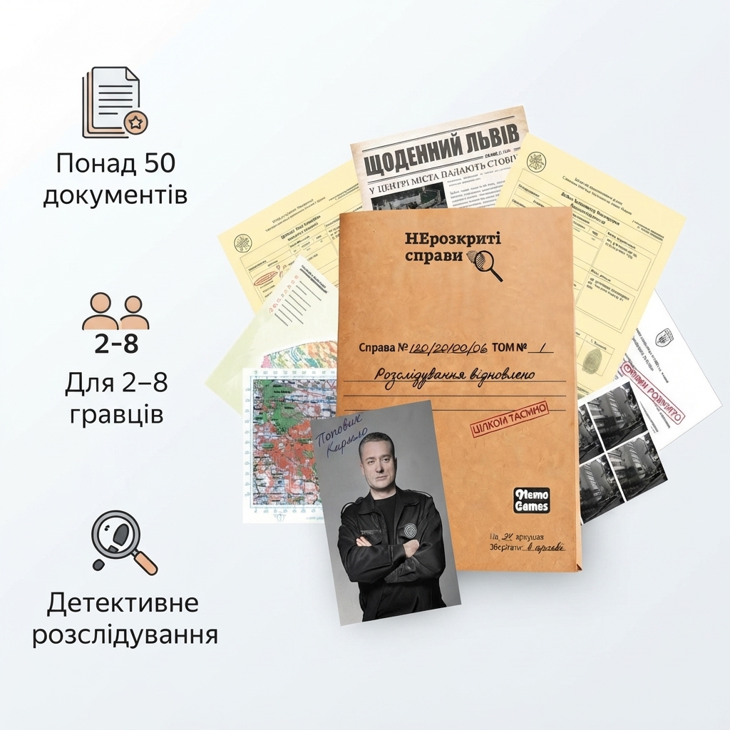 MemoGames Unsolved Cases No. 2 Board Game, over 50 investigation documents