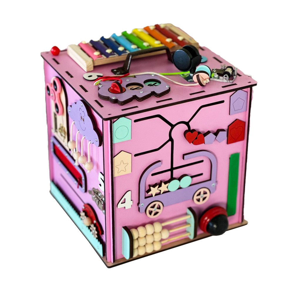 Развивающая игрушка Бизикуб TG145644630, 30х30х30 см Розовый