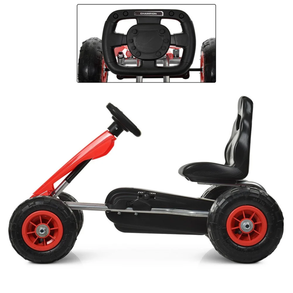 Карт педальный Bambi kart M 4036-3 надувные колеса Красный