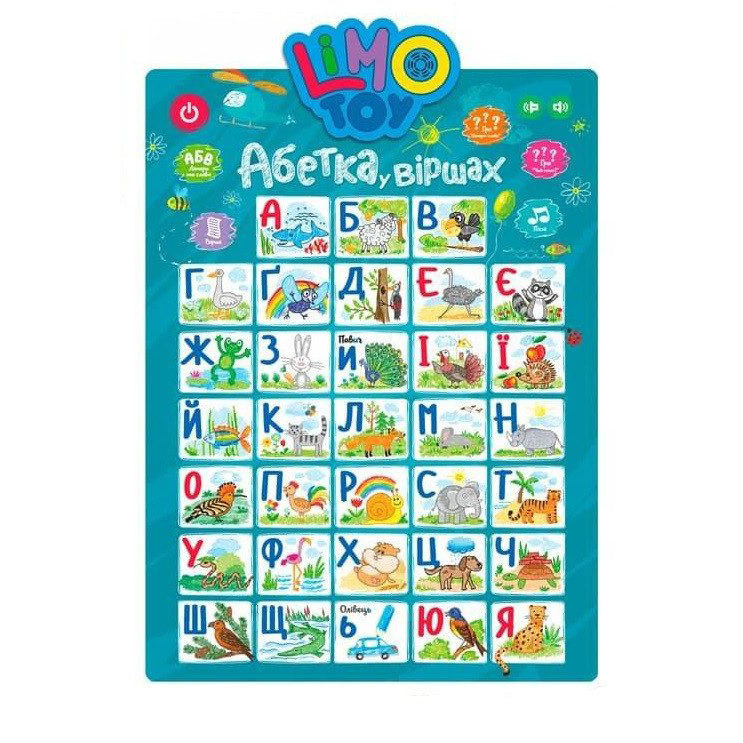 Плакат обучающий "Азбука" SK 0021 Укр Синий