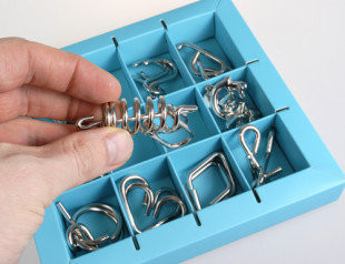 Puzzle set 10 Metall Puzzles blue Eureka 3D Puzzle 473356