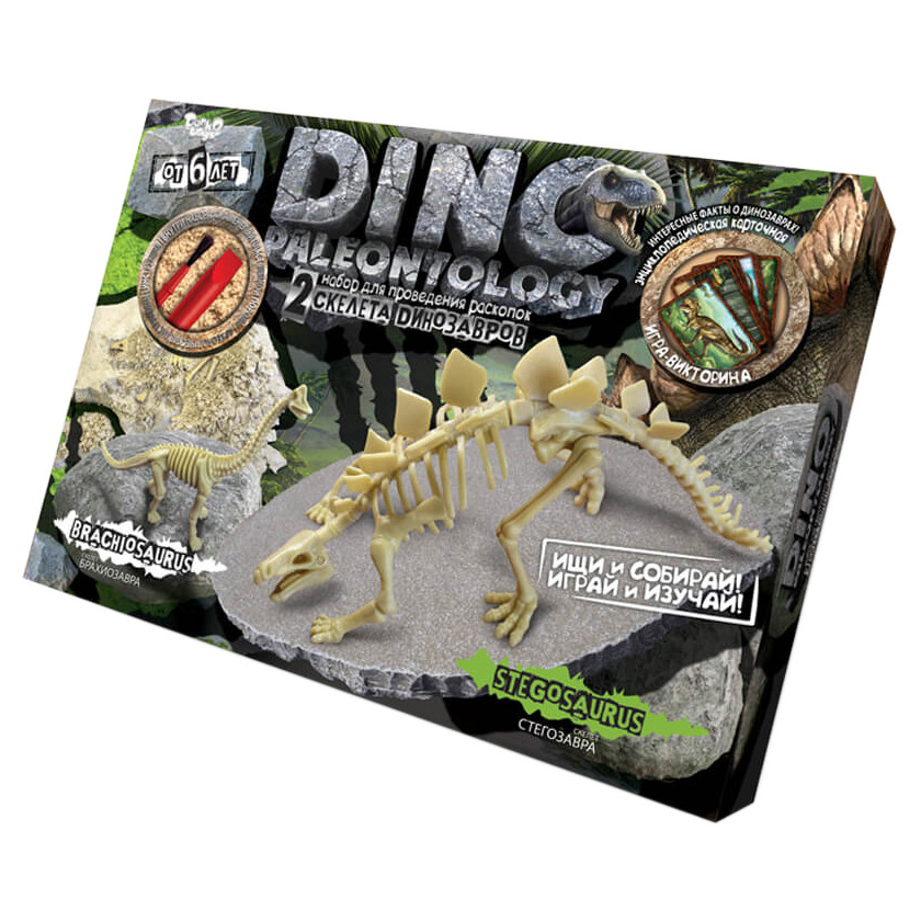 Игровой набор для проведения раскопок DP-01 DINO PALEONTOLOGY в коробке Стегозавр
