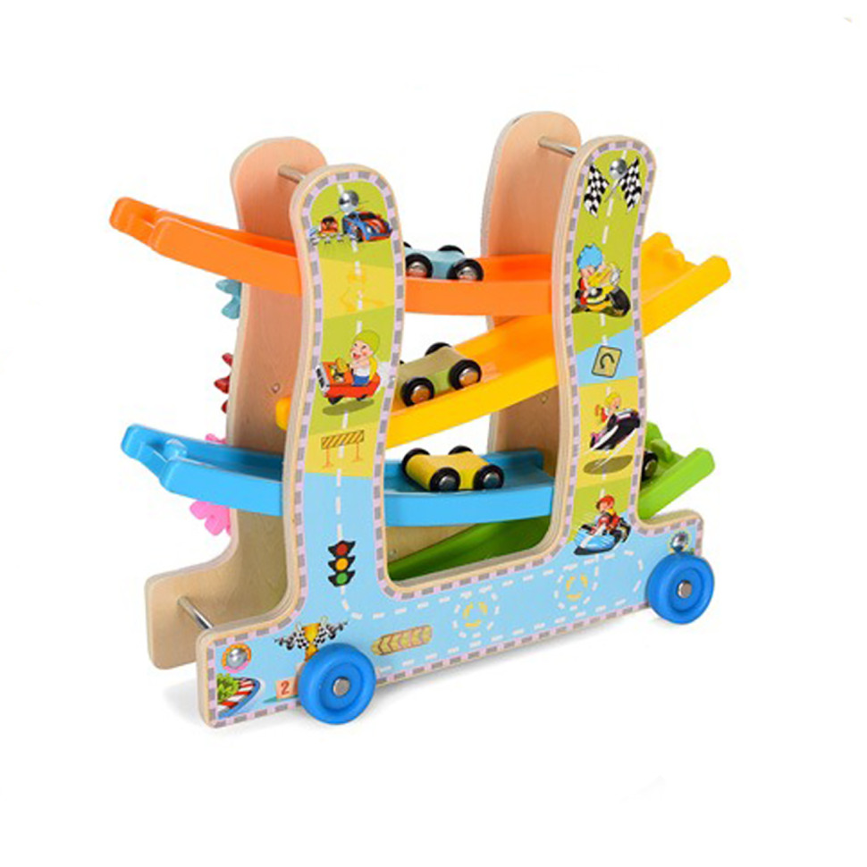 Wooden toy "Track" MD2594 ride-on, cars 4cm 3pcs