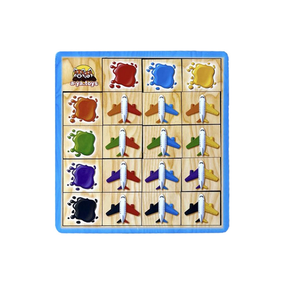Wooden Puzzle Sorter "Airplanes" Ubumblebees (PSF105) PSF105