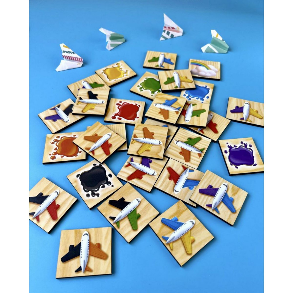 Wooden Puzzle Sorter "Airplanes" Ubumblebees (PSF105) PSF105