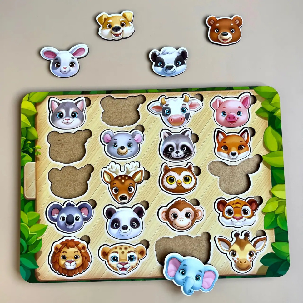 Wooden Puzzle Sorter "Faces" Ubumblebees (PSF084) PSF084