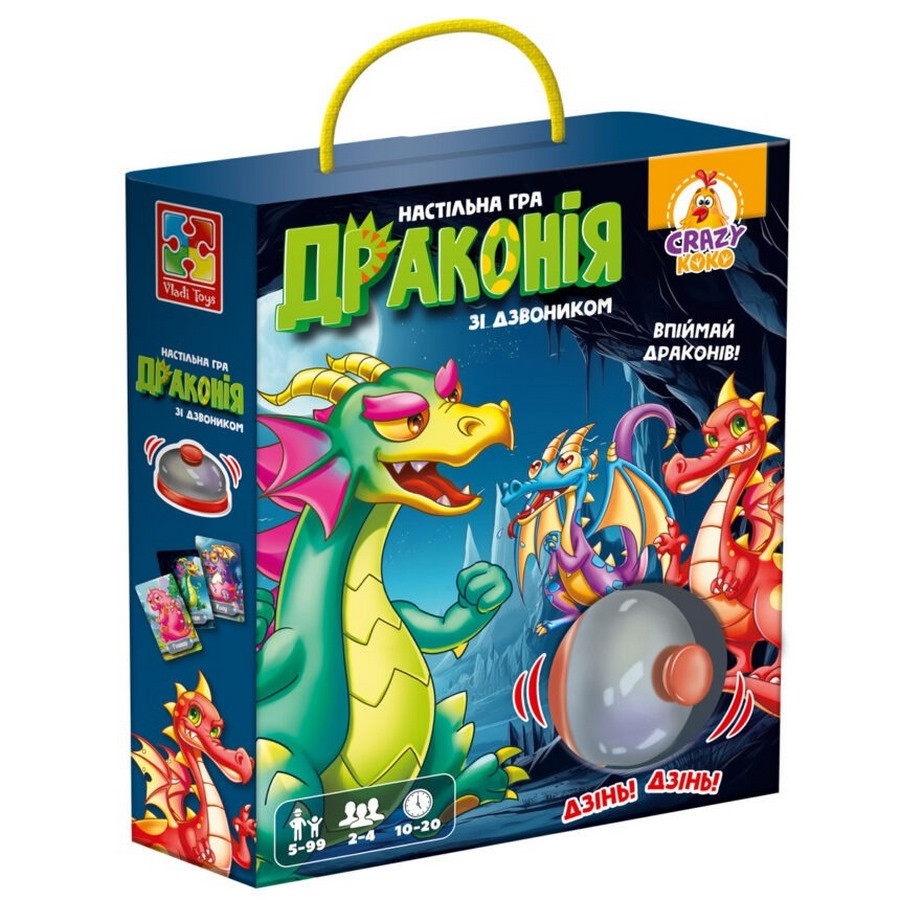 Настольная игра "Дракония" VT8010-12, 100 карточек, правила игры, 1 колокольчик