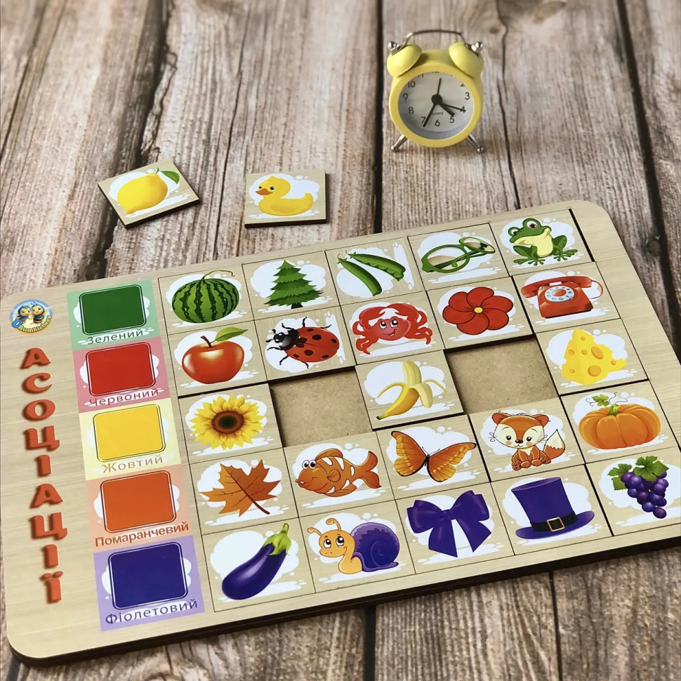 Wooden puzzle insert "Associations: colors-2" Ubumblebees (PSD095) PSD095