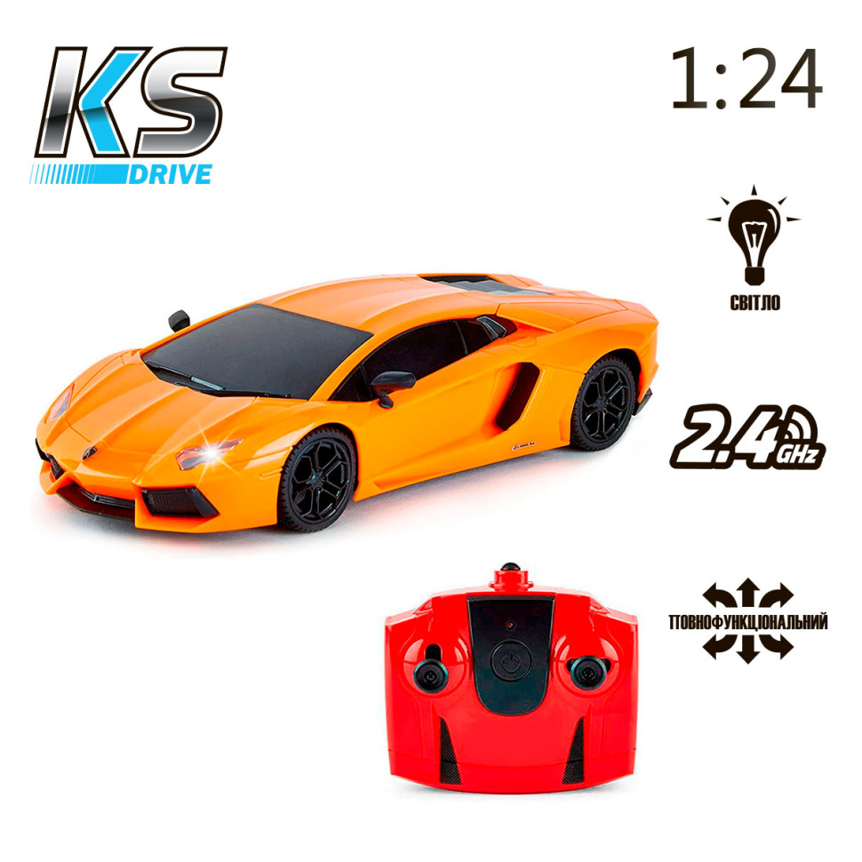 Автомобиль на радиоуправлении LAMBORGHINI AVENTADOR LP 700-4 KS DRIVE 124GLBO светятся фары