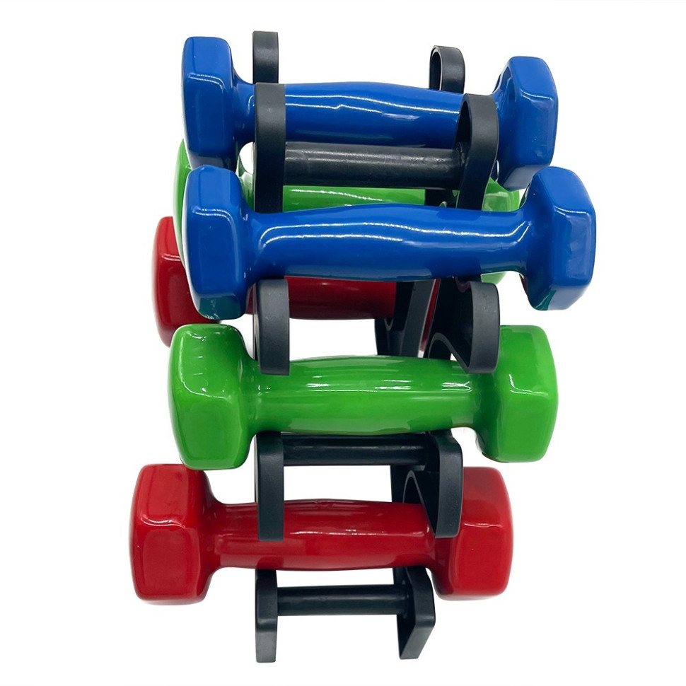 Набор виниловых гантелей на подставке Vinyl Dumbbell Set NE-VIN-127, 2 шт по 2 кг, 3 кг, 4 кг