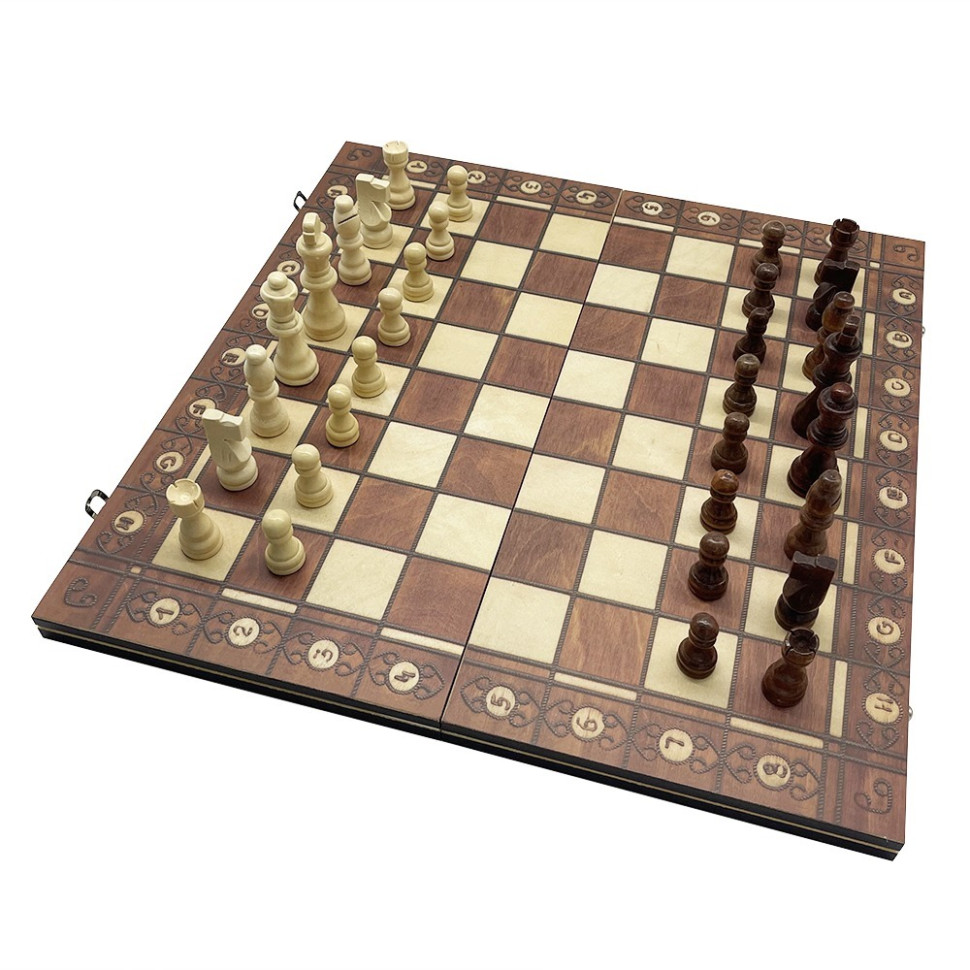 Набор настольных игр "Шахматы, нарды, шашки 3 в 1" Set1 NE-LG-11 игровое поле 40х40 см