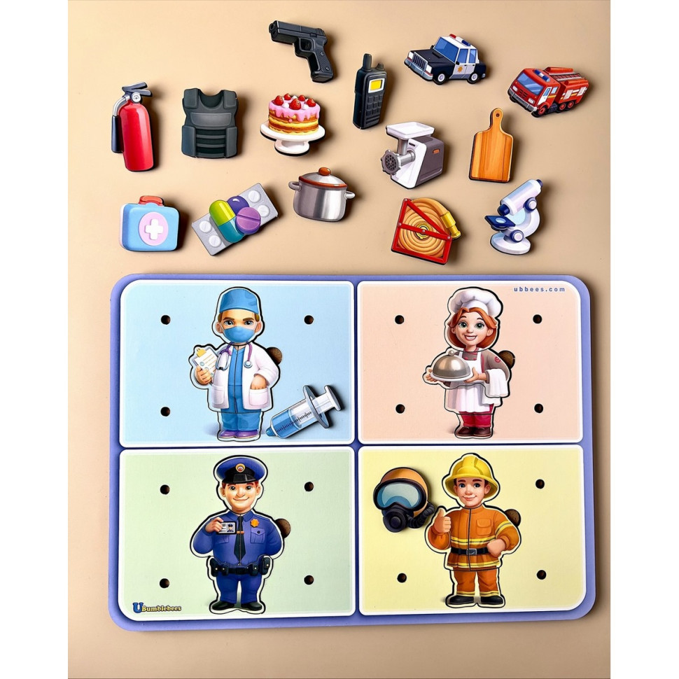 Board educational game "Professions" Ubumblebees (PSF160) PSF160