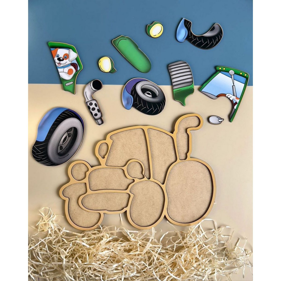 Wooden Puzzle Insert "Tractor" Ubumblebees (PSD119) PSD119
