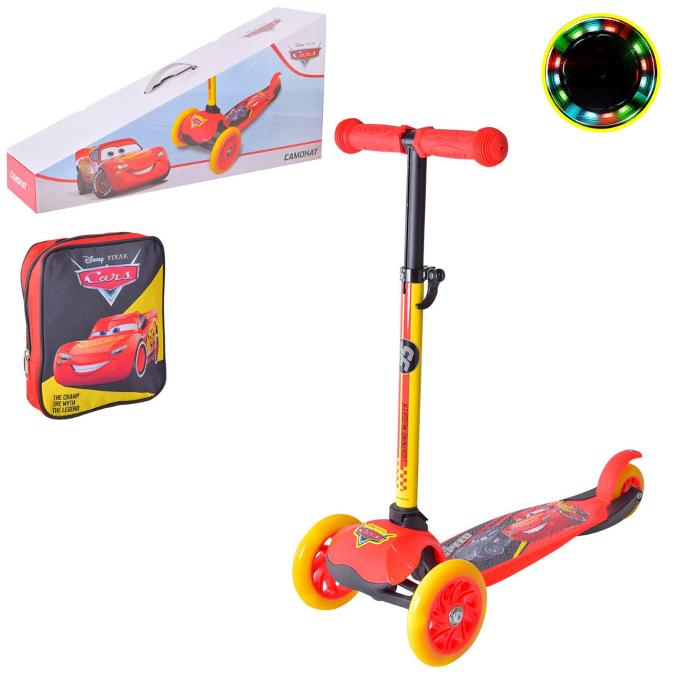 Children's scooter "Cars" Bambi LS2114 with a backpack
