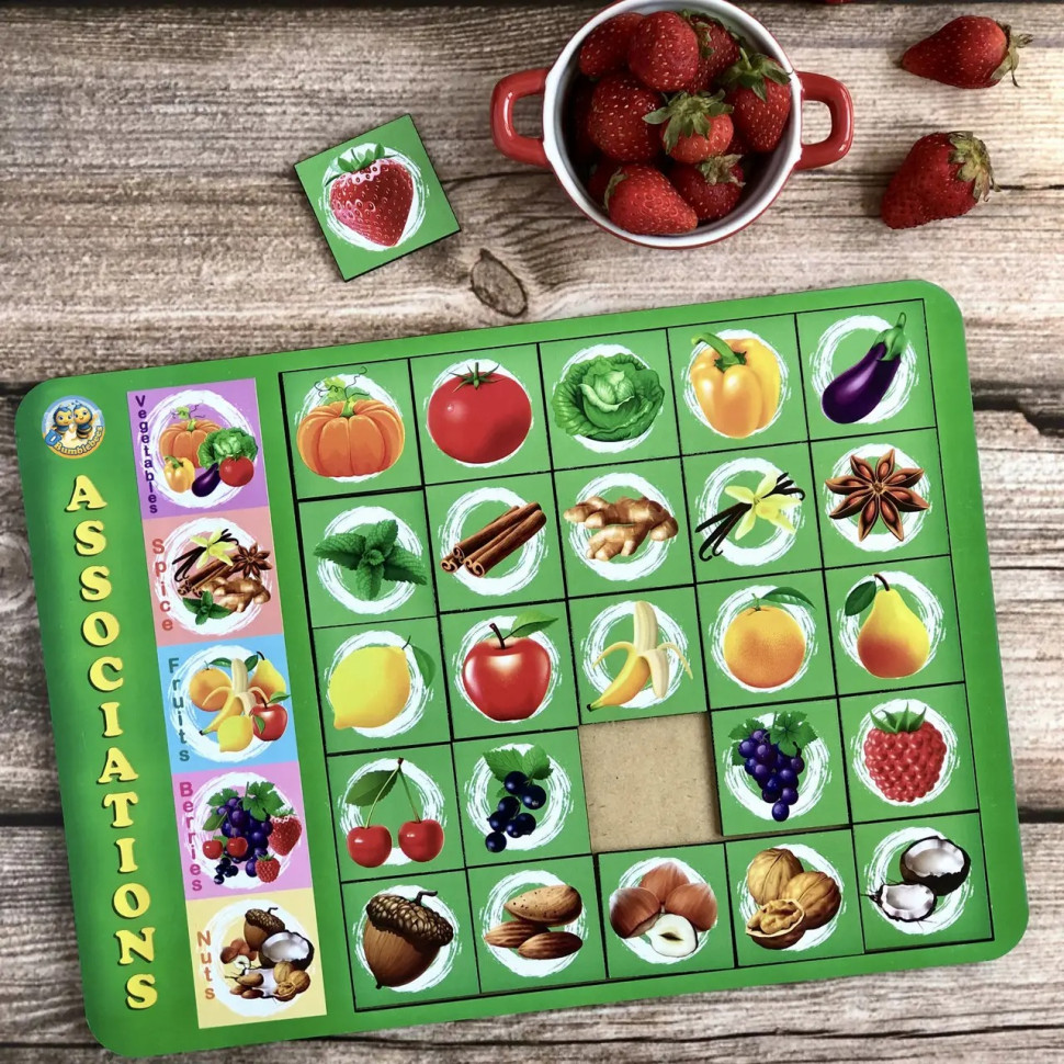 Wooden puzzle insert "Associations - 5" Ubumblebees (PSD134) PSD134