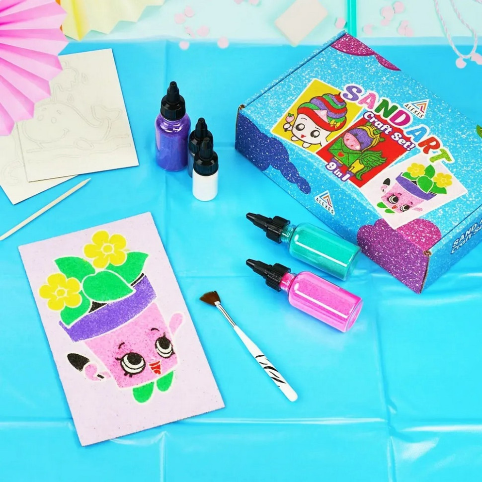 9 in 1 Sand Painting Kids Creativity Kit KP-005 With Magnets